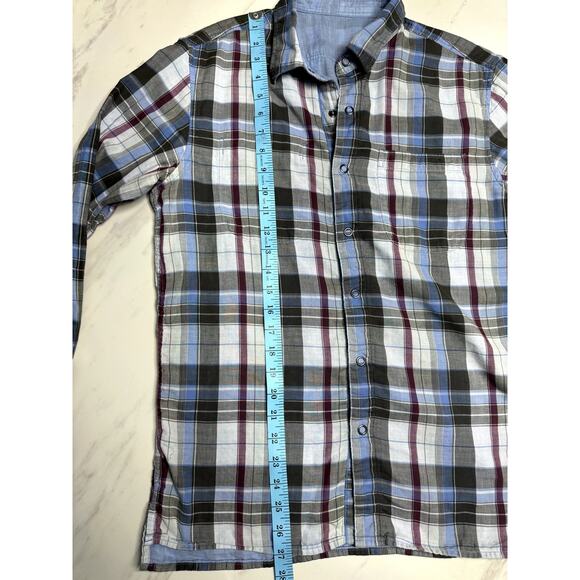 Men's multicolor Plaid long sleeve button front shirt size medium - Picture 6 of 8